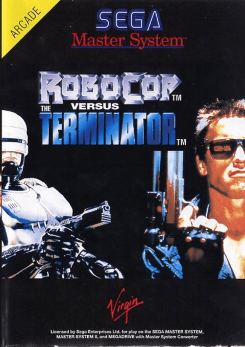 Robocop vs The Terminator box art for Sega Master System